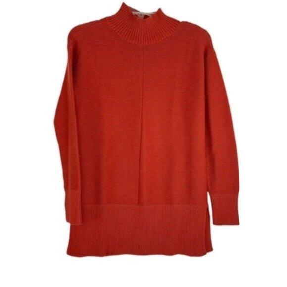 Talbots Rust Orange Pullover Turtleneck Sweater Mockneck - Picture 2 of 6